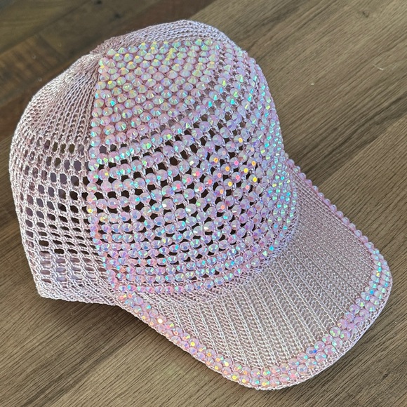 Pink Rhinestone Mesh Cap - Picture 5 of 5